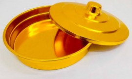 Bandeja de po para ceia, dourada