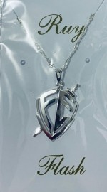 Kit corrente com pingente (escudo da f� prata)