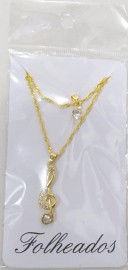 Kit pingente e corrente clave de so duplo,cada