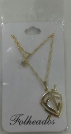 Kit pingente e corrente escudo da f duplo,cada