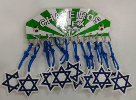 Chaveiro borracha estrela de Davi,com 12 ps