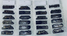 Placa Adesiva mdia dourada,(mensagens variadas) com 6 ps