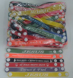Pulseira borracha colorida com 100 ps