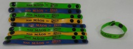 Pulseira borracha (nas mos de Deus), com 12 ps