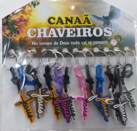 CHAVEIRO BORRACHA JESUS MODELO NOVO,COM 12 PS