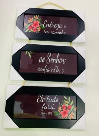 Quadro trio com corda,( entrega o teu caminho ao senhor...)