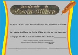 Certificado de Escola Bblica,cada