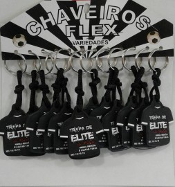Chaveiro borracha tropa de elite,com 12 ps