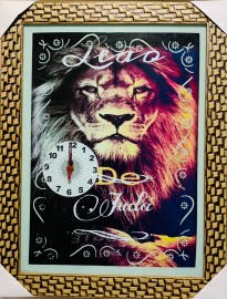 Quadro Relgio madeira com moldura e vidro individual (LEO de Jud)