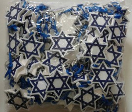 Chaveiro borracha estrela de Davi,com 100 ps