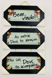 Quadro trio com corda ( Bem Vindo ao entrar....)