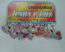 Chaveiro resina corao mulher virtuosa,com 12 ps