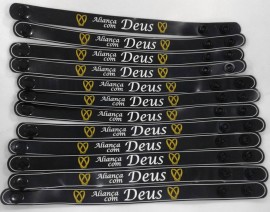 Pulseira borracha aliana com Deus,com 12 ps