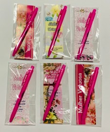 Kit caneta mulher virtuosa com marca pagina, cada