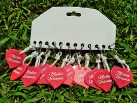 Chaveiro borracha corao Mulher Virtuosa ,com 12 ps