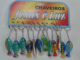 Chaveiro resina peixe ,com 12 ps