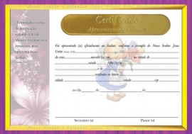 Certificado de apresentao criana,(menina),cada