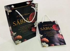 Sacola presente mulher virtuosa  pequena,cada 