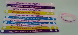 Pulseira borracha (eu tenho a marca da promessa), com 12 ps