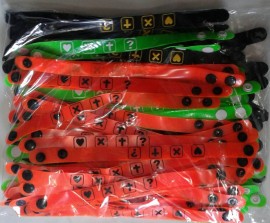 Pulseira borracha  4 pontos,com 100 ps