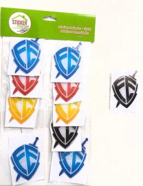 Adesivo resinado escudo da f colorido,cada