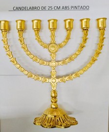 Candelabro de plstico dourado 25cm, cada